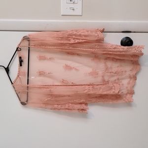 Gorgeous pink lace 3/4 sleeve cover up